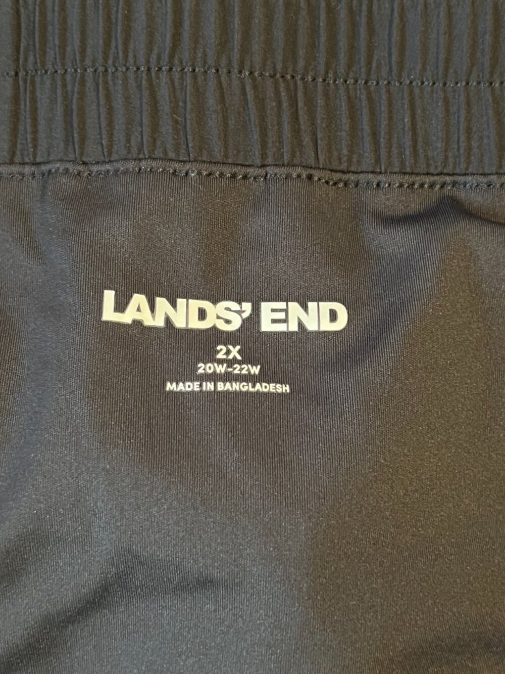 Lands End Black Quick Dry Shorts 2X 20-22 Plus Size